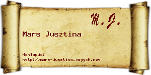 Mars Jusztina névjegykártya